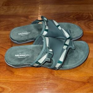 Merrell District Muri Wrap Mineral Walking Slip On Sandals Women’s Sz 11 Green